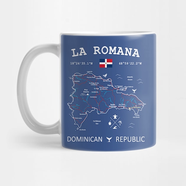 La Romana Dominican Republic Flag Travel Map Coordinates GPS by French Salsa